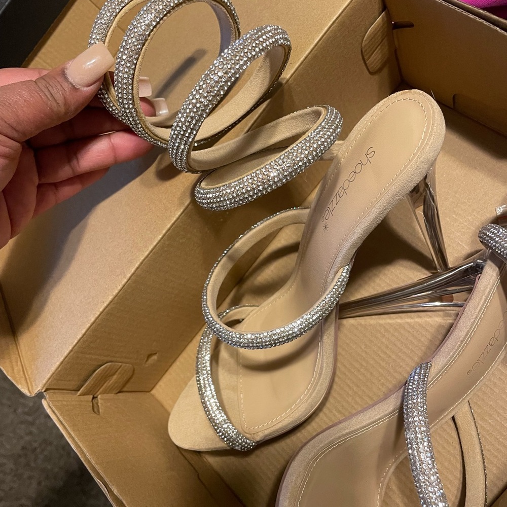 Rhinestone Strap Heels